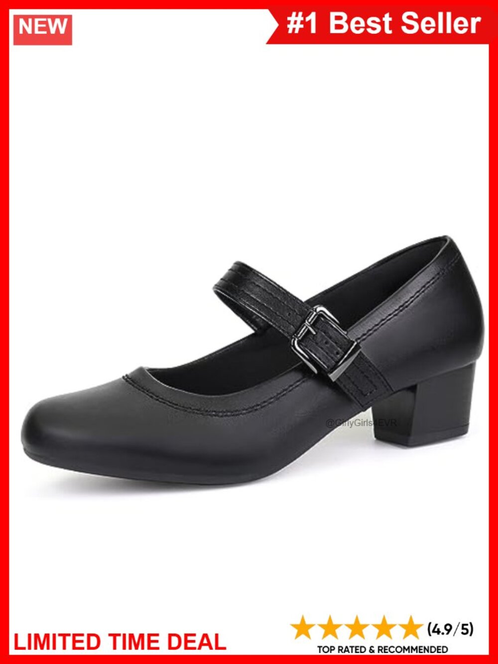 Orthopedic Bunion Mary Jane Dress Shoes Block Heel Cushioned Workwear Pumps